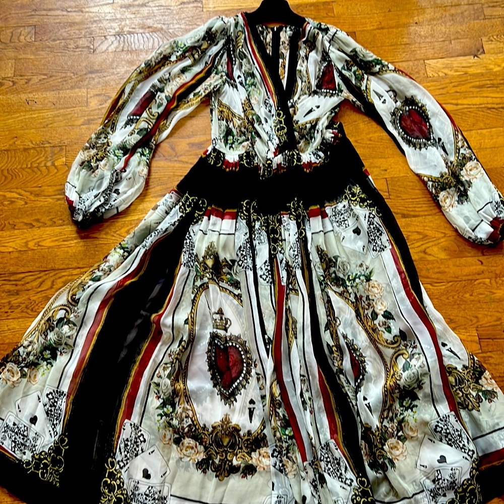 Dolce and Gabbana silk chiffon dress runway 2018 size 44 fits medium